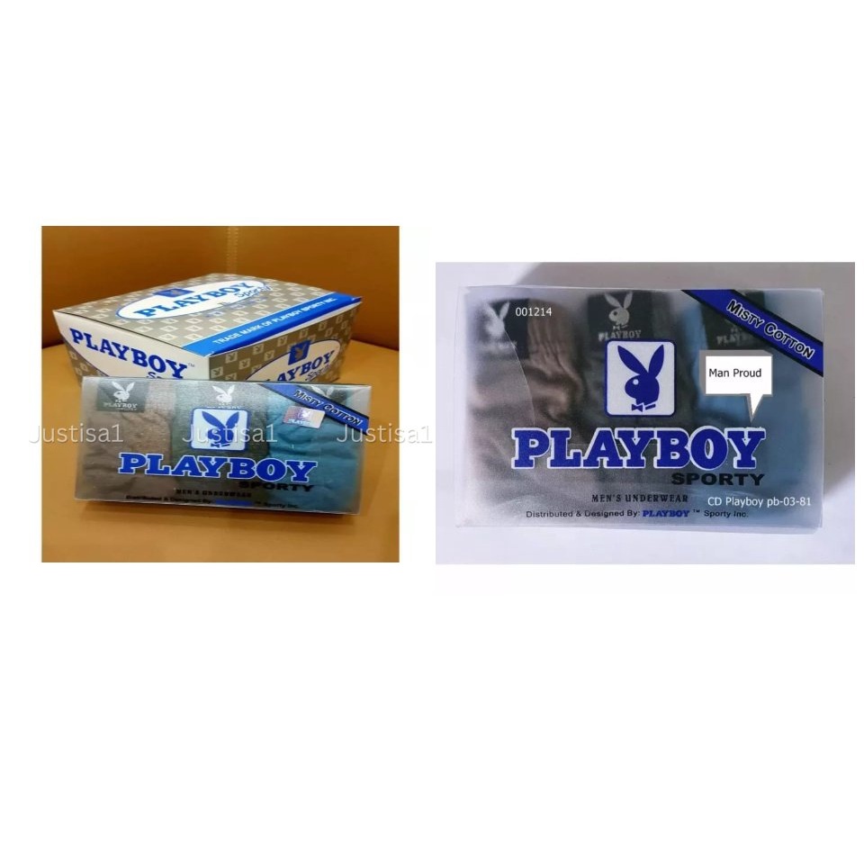 PER  BOX ISI 3 PCS CELANA DALAM MERK PLAYBOY SPORTY DEWASA-CELANA DALAM TERMURAHHH Berkualitas