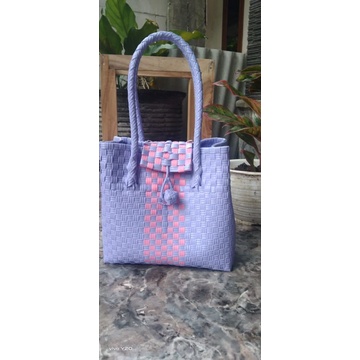 tas anyam jali handle mutiara (include tali panjang)