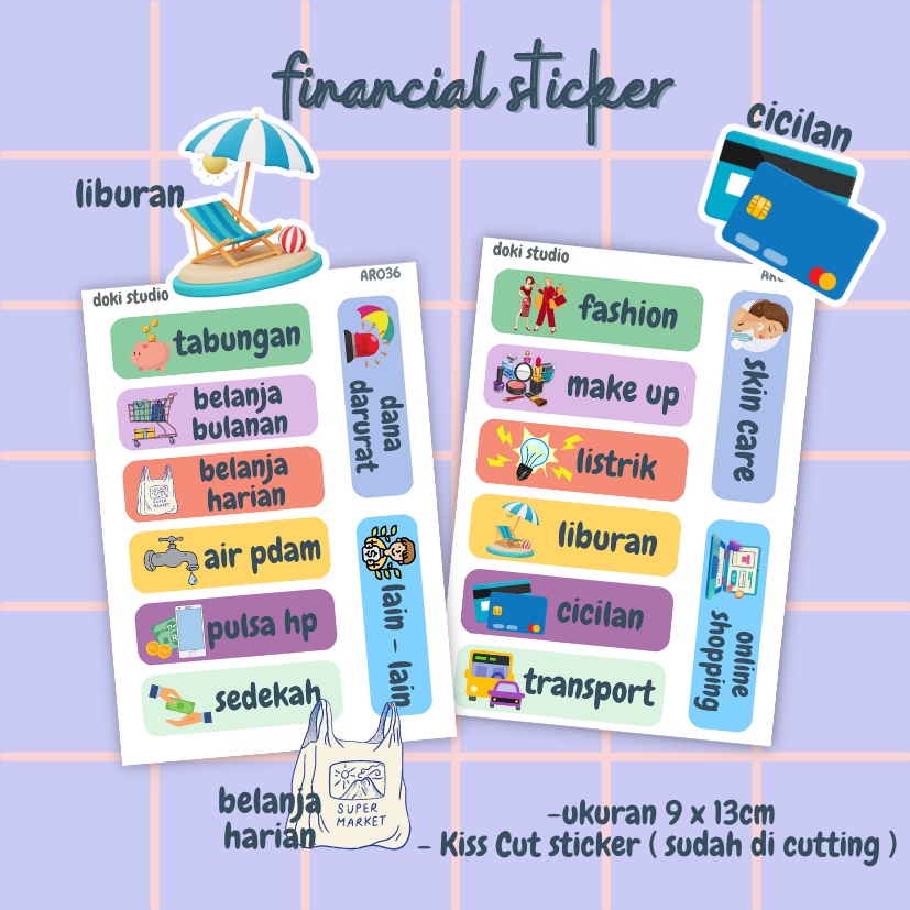 

[DOKI] Stiker Dekorasi Lucu / Sticker Journal / Stiker Aesthetic Memo Sticky Notes Journal Scrapbook Planner - Financial Sticker Budgeting Planner