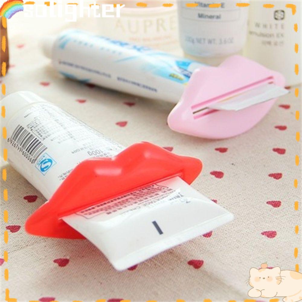 Solighter 2Pcs Tabung Pasta Gigi Kamar Mandi Gaya Bibir Rolling Tube Toothpaste Clips