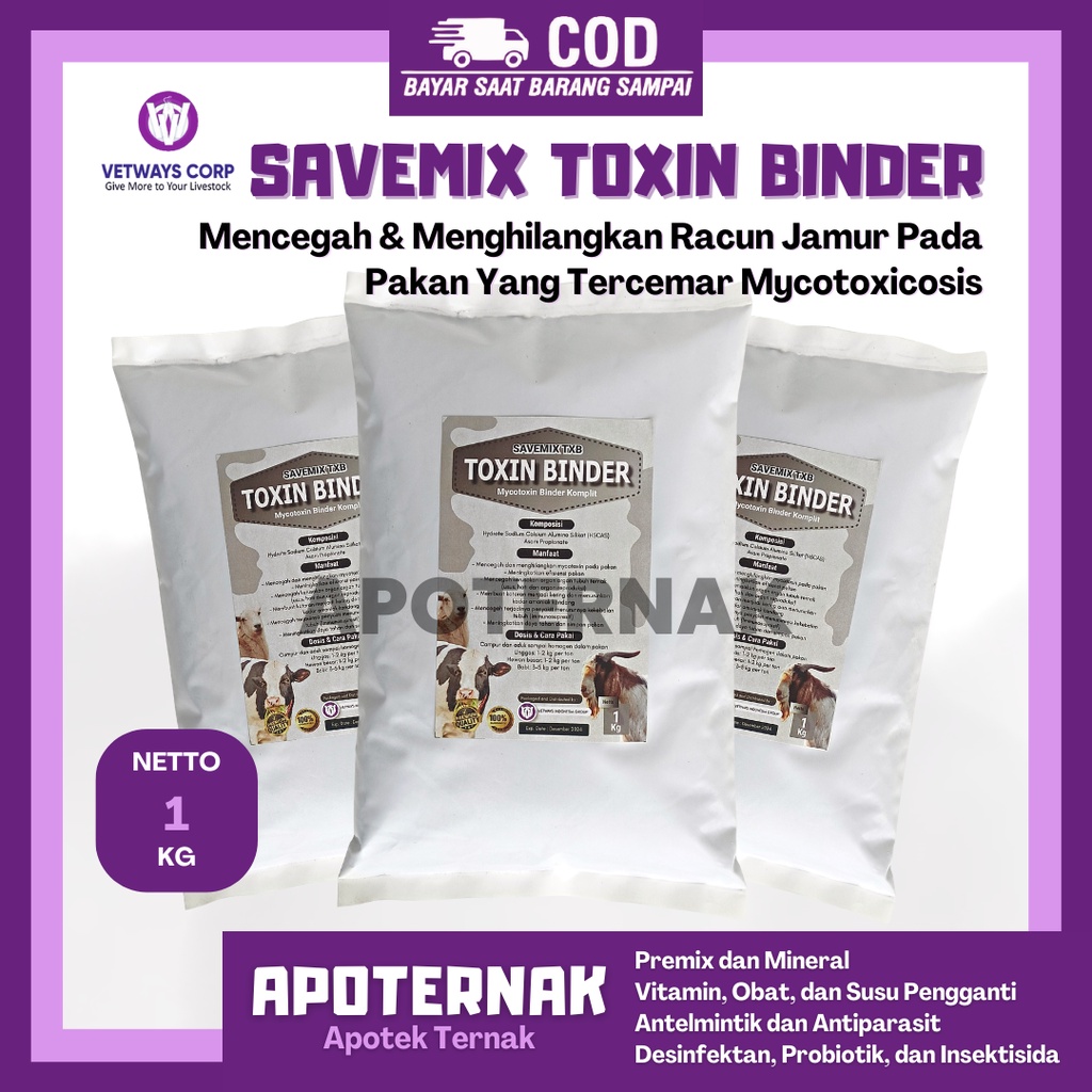 SAVEMIX TOXIN BINDER 1 kg | Mencegah dan Mengatasi Racun Toxin Jamur Pada Pakan yang Tercemar Mycotoxicosis