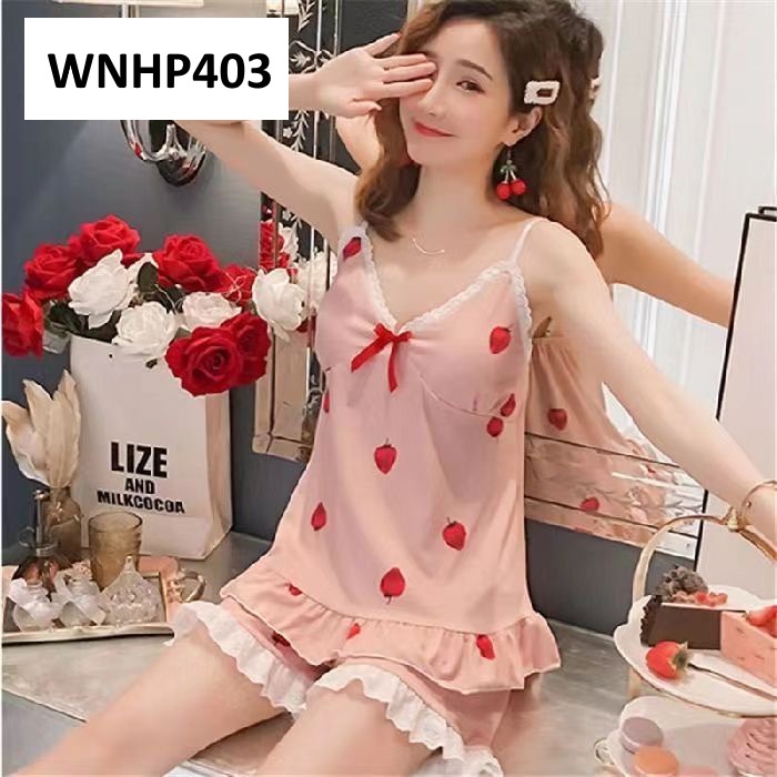 Baju Tidur Wanita Tanktop Renda Flower