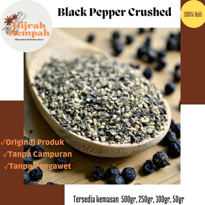 

Black Pepper Crushed 100 gram/ Lada Hitam Pecah