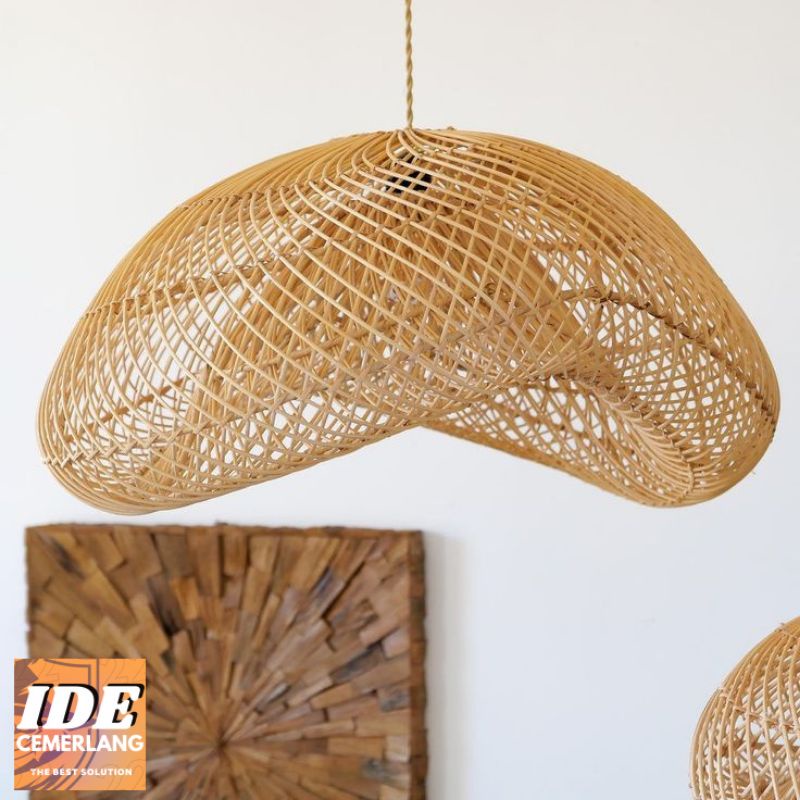 kap lampu gantung rotan jumbo