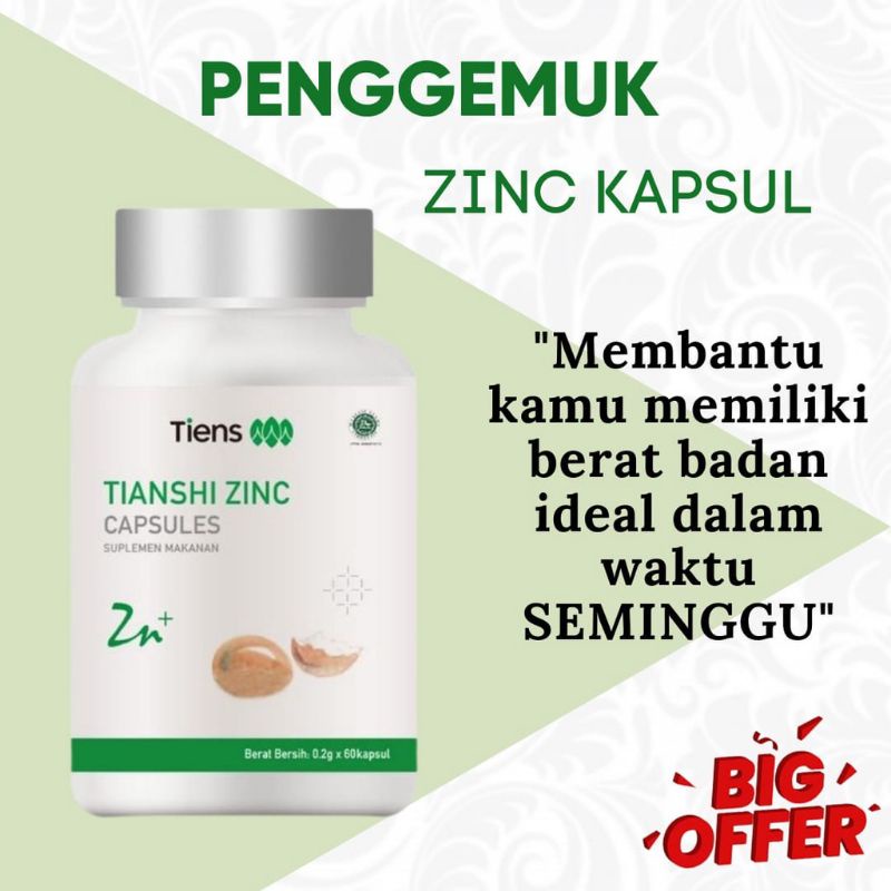 (TERLARIS) Penggemuk badan Ori Tiens 1 Botol Zinc SUPER WEIGHT GAIN TIENS ORI BISA COD PENGGEMUK HER