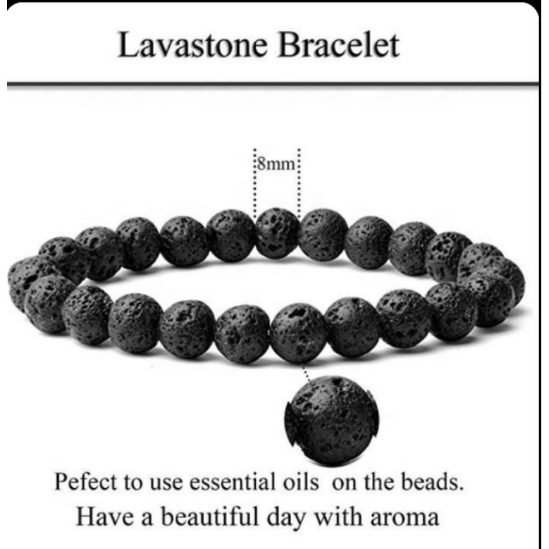 GELANG Batu Alam Natural Lava /Meteor ,Original Stone