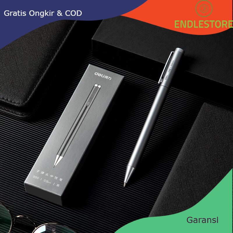 

Terbaru Laris DELI Pulpen Gel Tanda Tangan Metal Roller Ballpoint 0.5 mm 1 PCS - S99