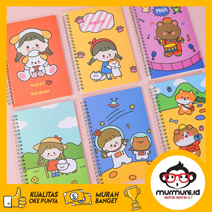 

MURMURE.ID | PART 2 NOTEBOOK A5 BUKU TULIS SPIRAL BUKU CATATAN MOTIF LUCU AESTHETIC GARIS NOTE BOOK ST012