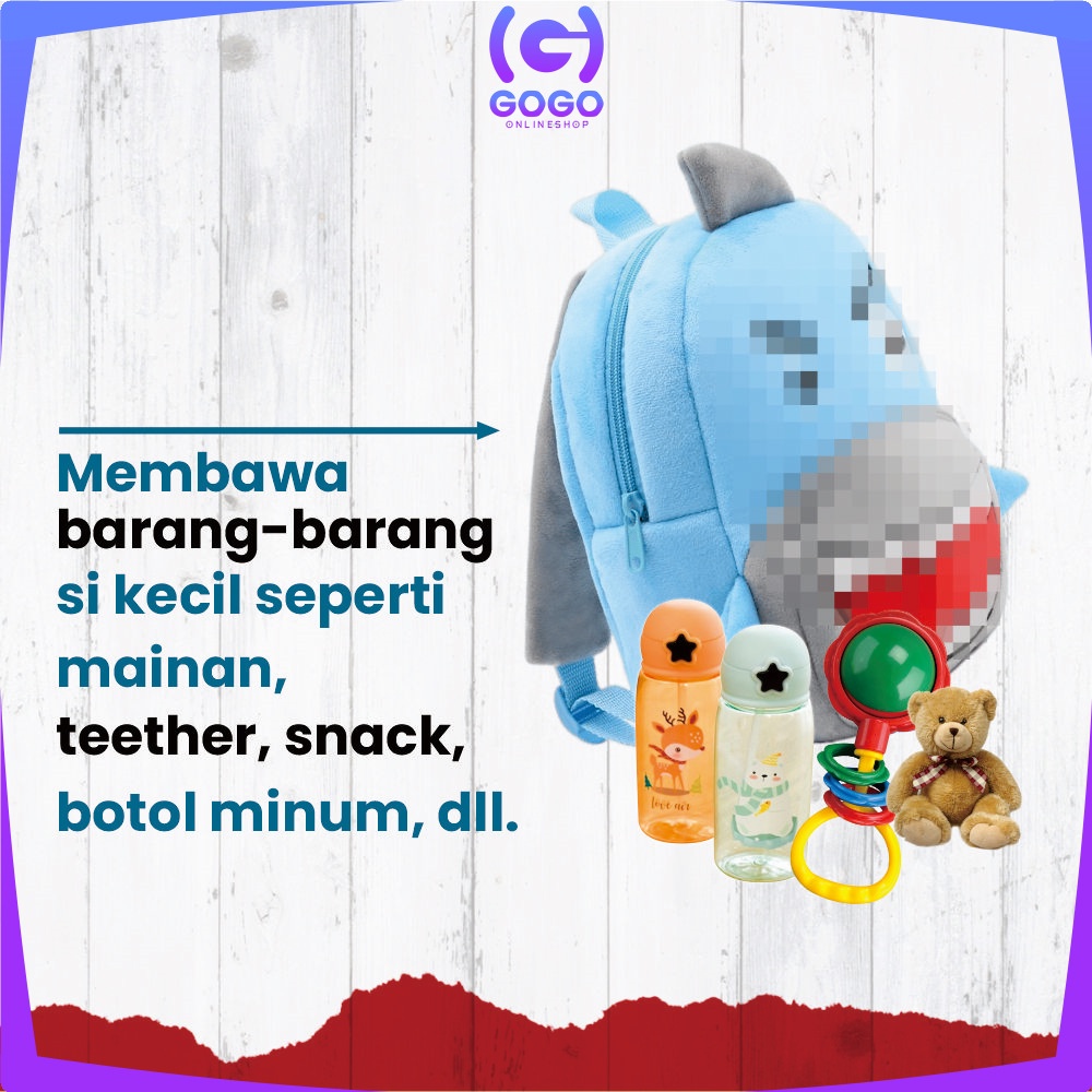 GOGO-T41 Tas Ransel Anak Backpack Anak Karakter Hewan / Ransel Anak Sekolah Karakter Animal Bahan Boneka