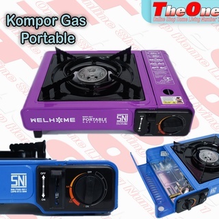 Kompor Gas Portable Kompor Gas Mini Portable 1 Tungku Kompor Portabel Welhome Kompor Gas 1 Tungku 2in1 Gas Kaleng &amp; Gas Elpiji