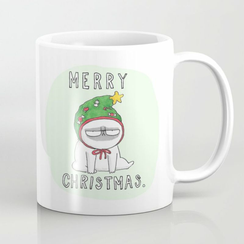Gelas Mug Grumpy Christmas Piggy