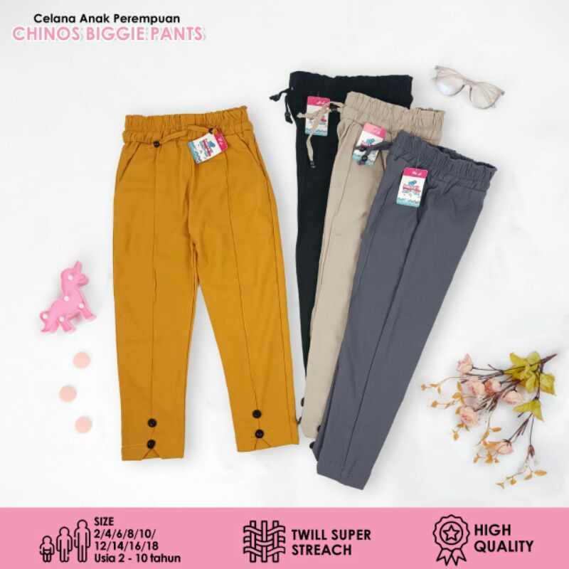 Chinos Biggie Pants Celana Anak Perempuan Usia 2-10 Tahun High Quality