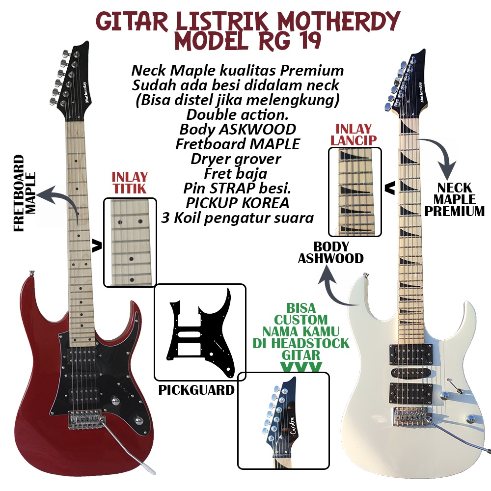 Gitar Listrik elektrik KOWE Gitar original seri RG 19 SERIES