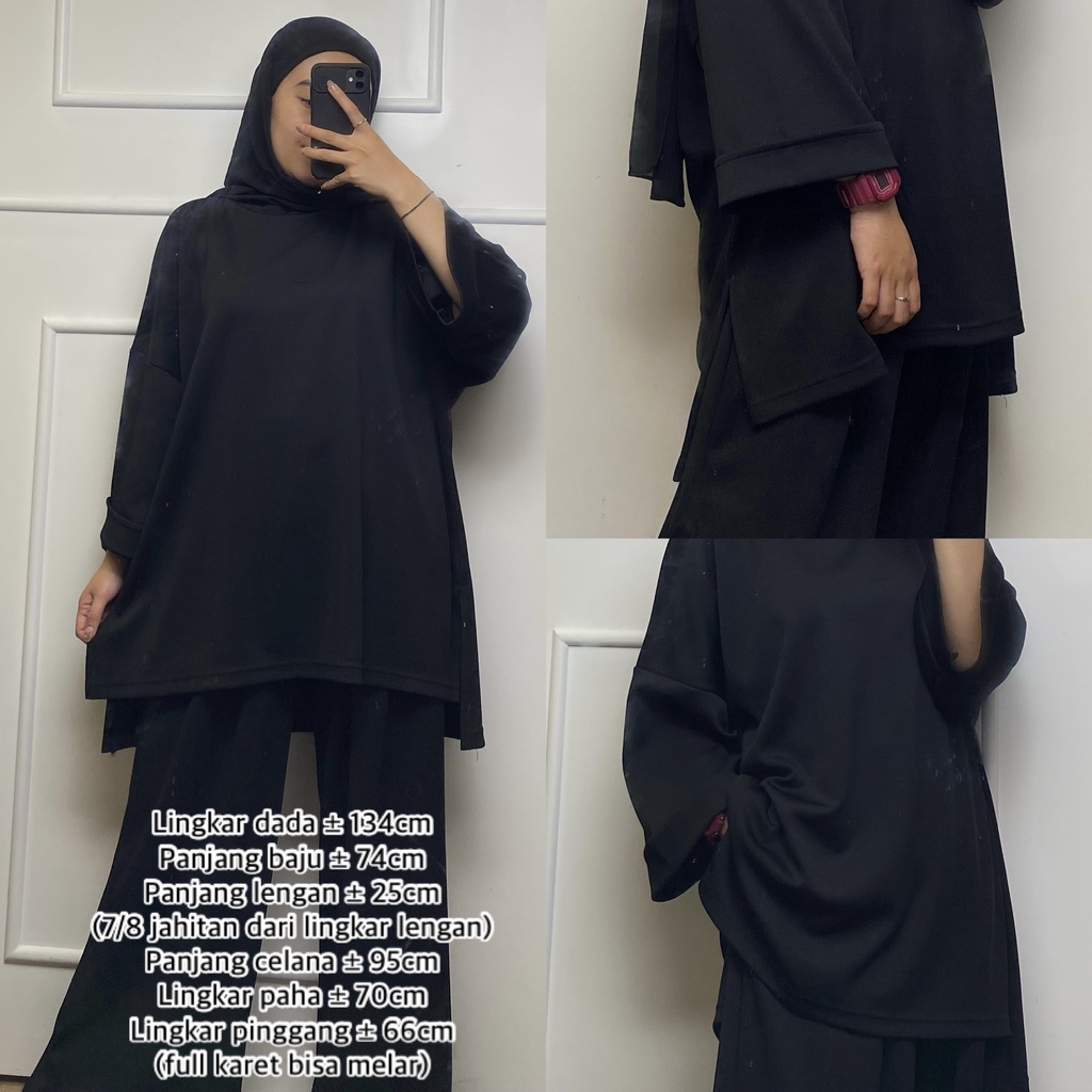 Oneset Zahra Knit Setelan Wanita Oversize LD 134cm Hijab Friendly