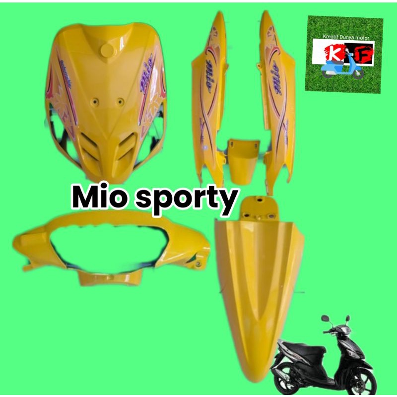 full body halus Mio sporty variasi warna kuning dan stripping kuning bunga