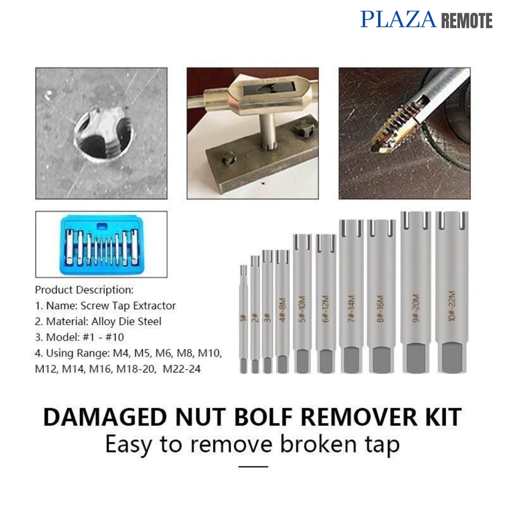 DAMAGED SCREW TAP EXTRACTOR BROKEN HEAD REMOVAL M3 - M12