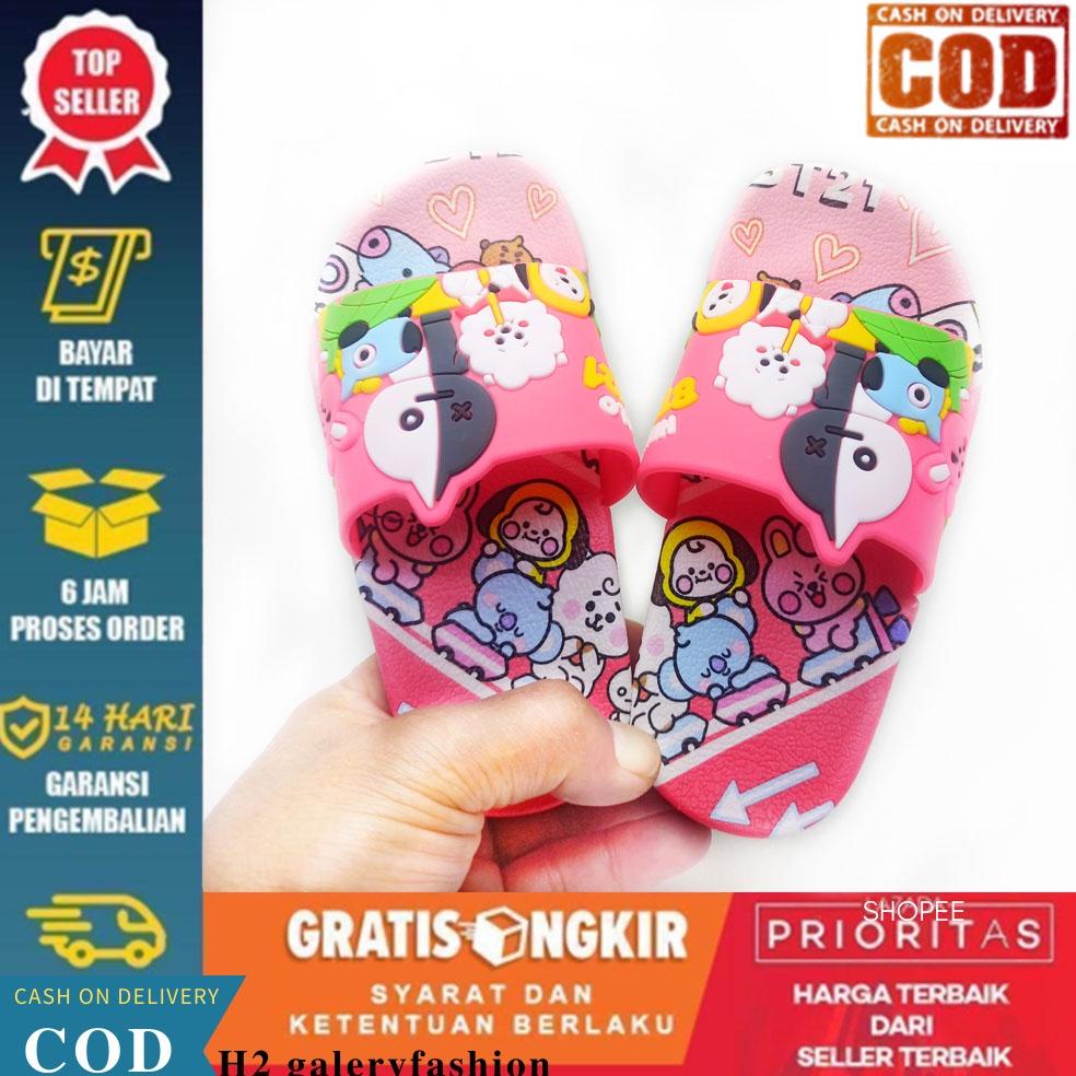 Trendy Sendal Anak Perempuan-Sandal Anak Perempuan-Sandal anak selop karet import 1-8 tahun/Sendal a