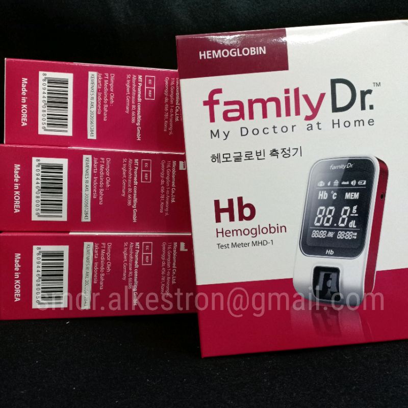 paket alat cek hemoglobin HB family dr include strip 25pcs