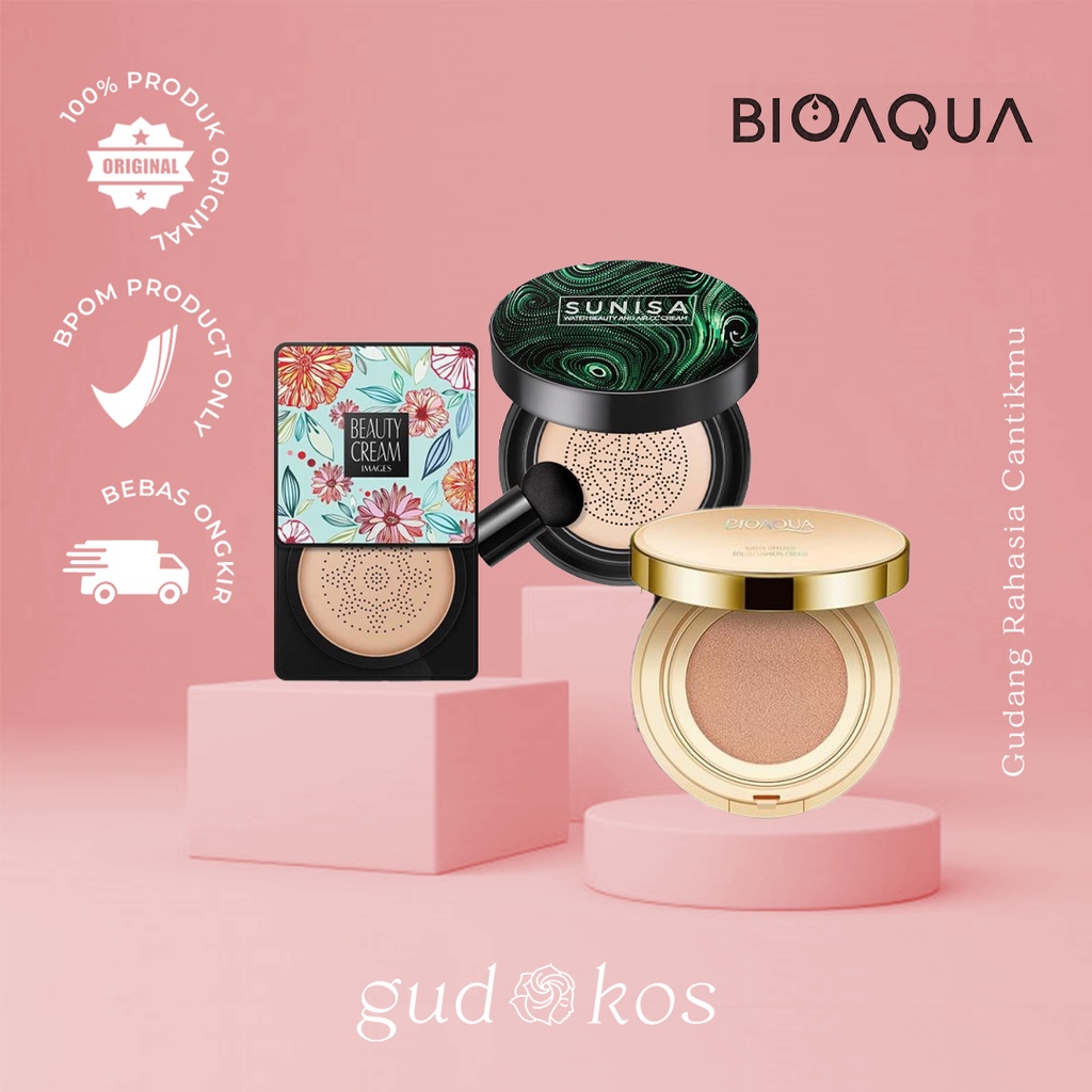 [BPOM] BIOAQUA Beauty &amp; SUNISA BB CC Cream / Hydrating Flawless Air Cushion Bedak Padat Tabur