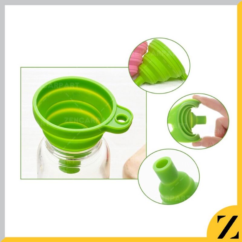 Corong Lipat Air Minyak Lipat Silikon Portable Plastik Silicone Karet Funnel Refill Sabun Botol Kecap Saos