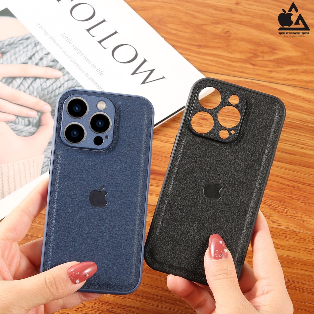 PREMIUM LEATHER CASE iPhone 14 PRO MAX 14 PLUS 13 PRO MAX FUZE SOFTCASE Kulit With Logo Apple Silicone Silikon Hardcase Camera Kamera Protection