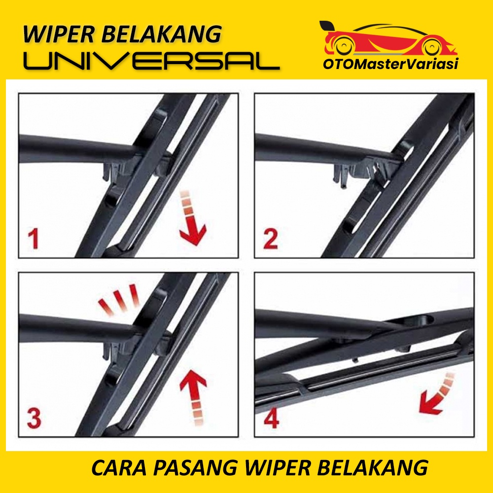 Wiper Belakang Nissan Livina Model Xpander Rear Wiper Blade 12 inch Type Rock Lock 3