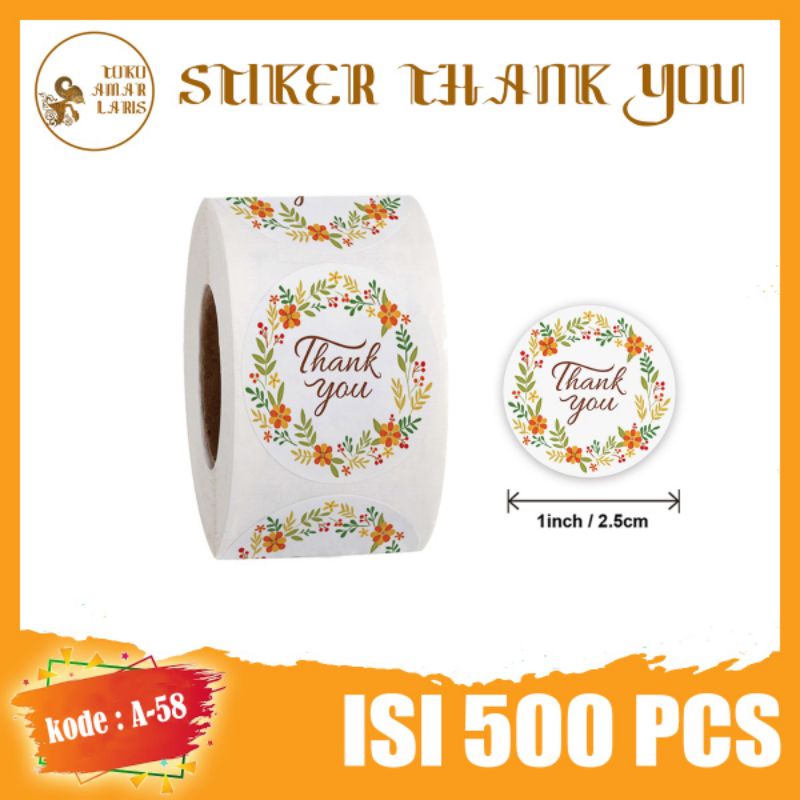 

Stiker Thank You 1 Roll 500 pcs Flowers Best Seller kode A-58 !!!