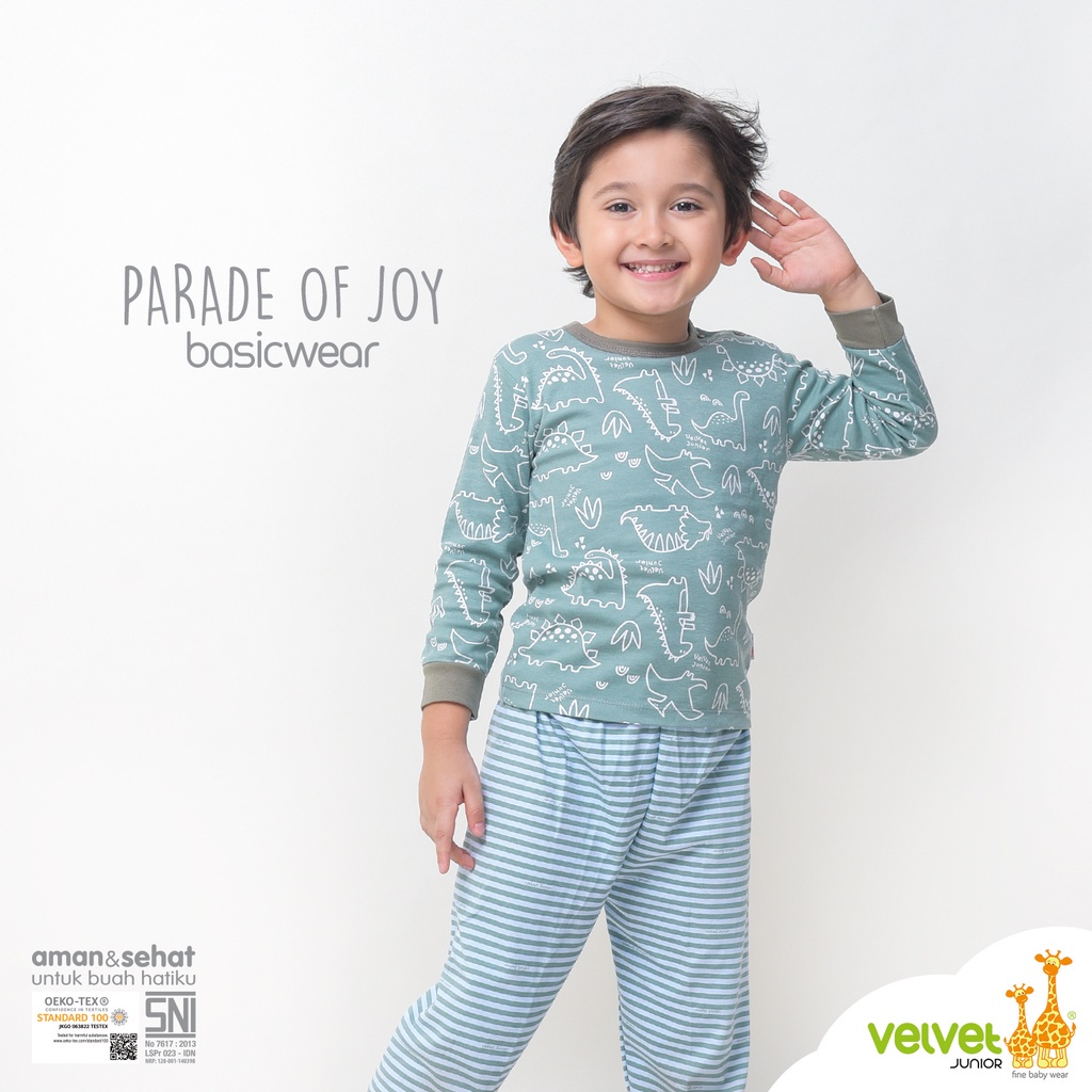 Setelan Panjang Piyama Anak Bayi Velvet Junior BasicWear Parade Of Joy