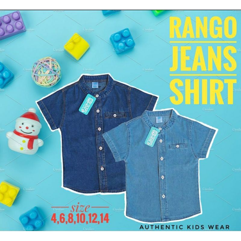 Kemeja Anak Jeans koko 4-14 Tahun