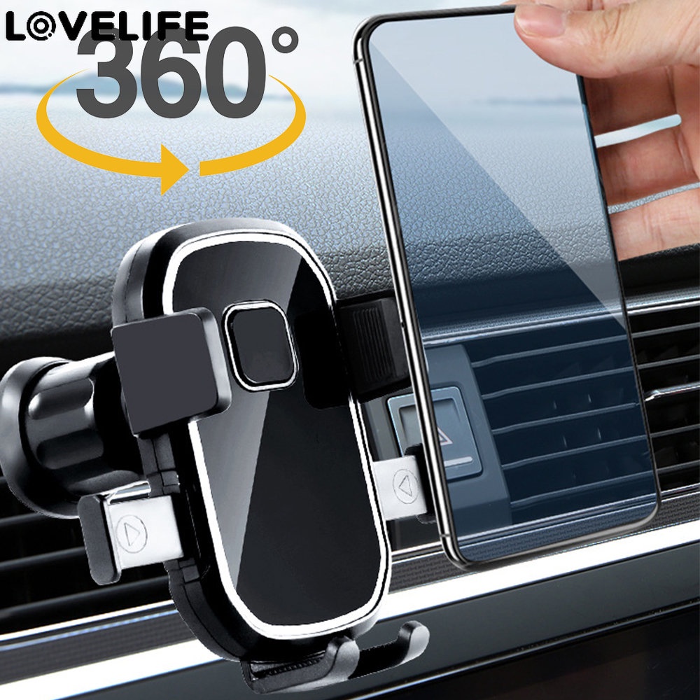 360° Rotatable Klip Arm Phone Holder Outlet Mobil Udara Non-slip Rak Universal Mobil Ponsel Stand Dashboard Navigasi Bracket