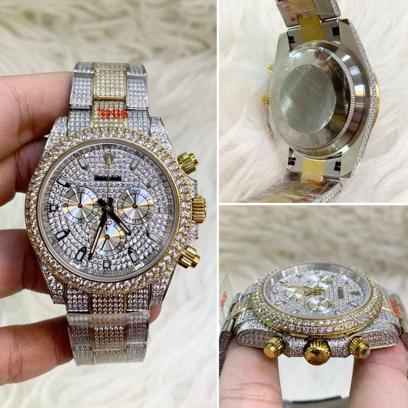 JSR 1987 JAM TANGAN WANITA ROLEX DAYTONA ALL DIAMOND MATIC SWISS SUPER PREMIUM