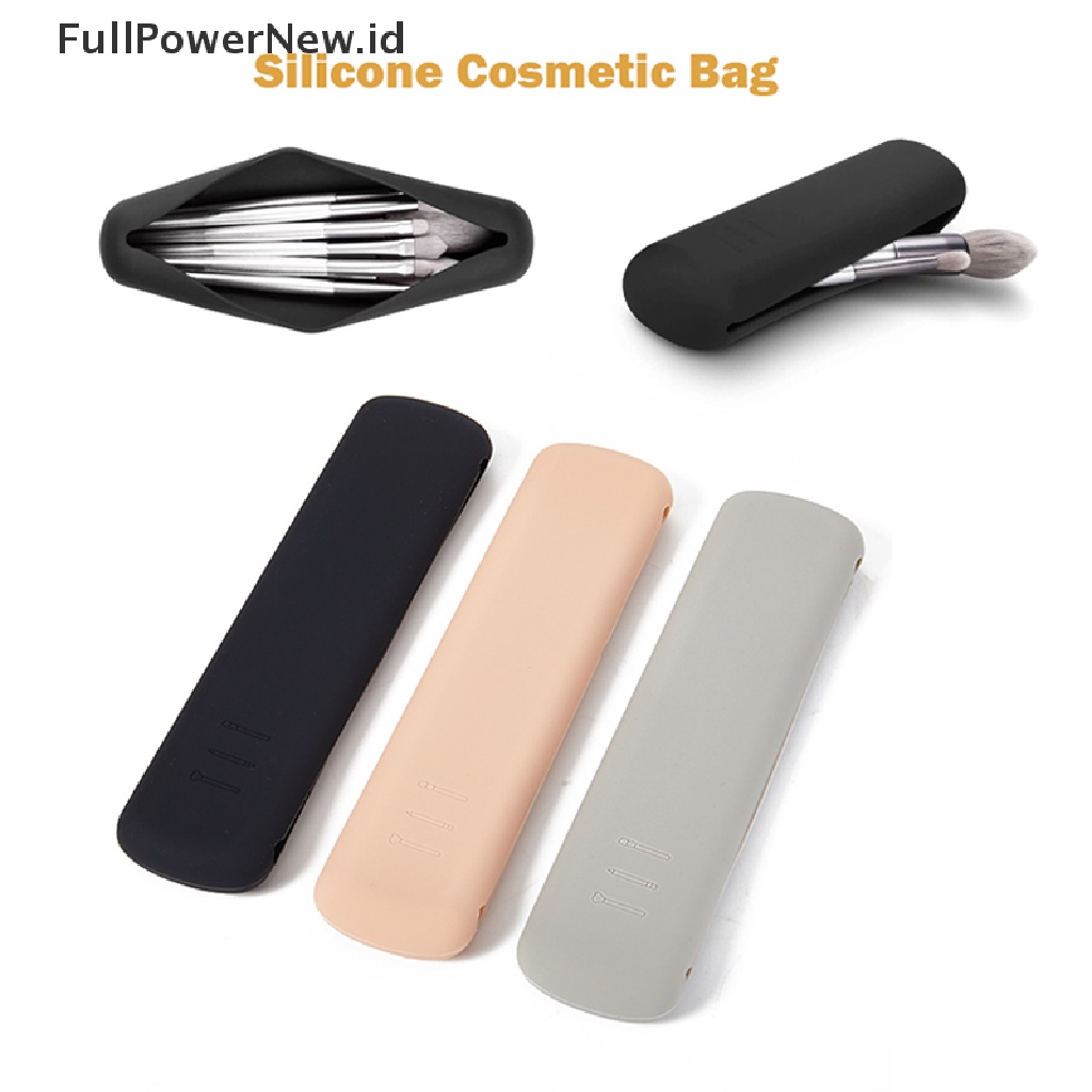 Power Travel Kuas Makeup Silikon Tas Tempat Brush Wajah Kosmetik Holder Organizer ID