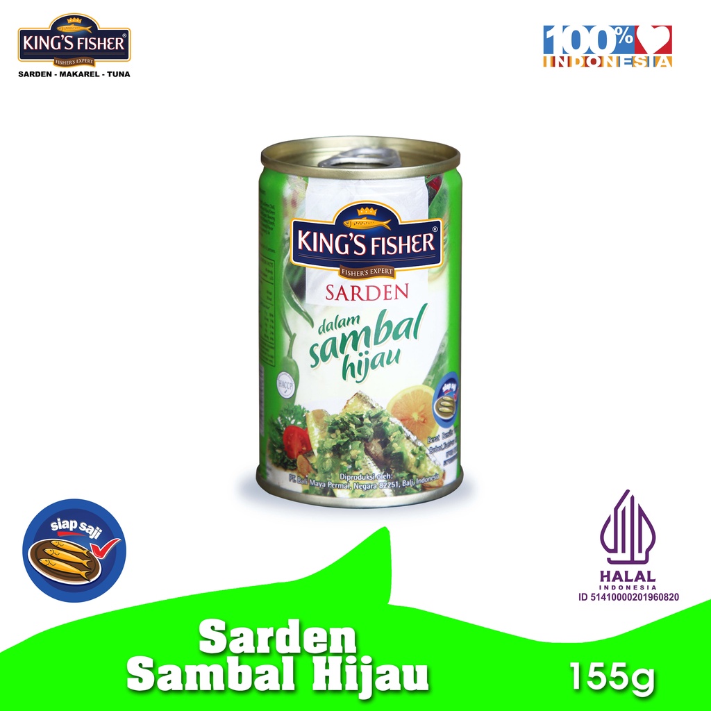 

King's Fisher Sarden mini Sambal Hijau Makanan Kaleng 155 gr