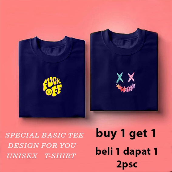 2psc / kaos distro motif fuckoof n mellow/  kaos pria wanita / kaos pria / baju wanita / kaos wanita / baju pria / atasan / polos / atasan wanita / tshirt