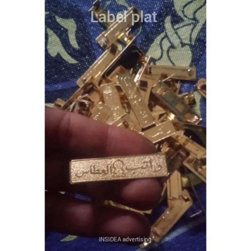 PLAT LABEL LOGAM custom KAKI atau PENITI