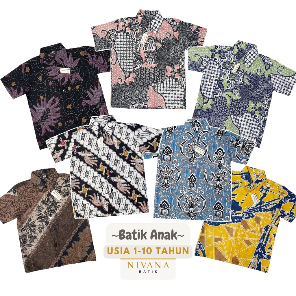 Kemeja Batik Anak Imut Lucu  1 - 10 Tahun