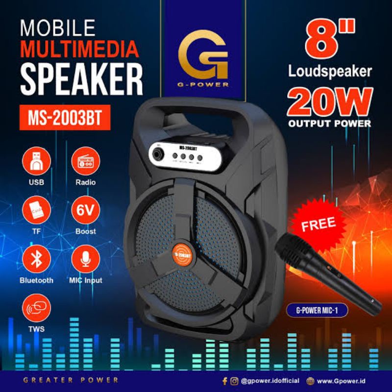 speaker bluetooth G-POWER MS-2003 BT