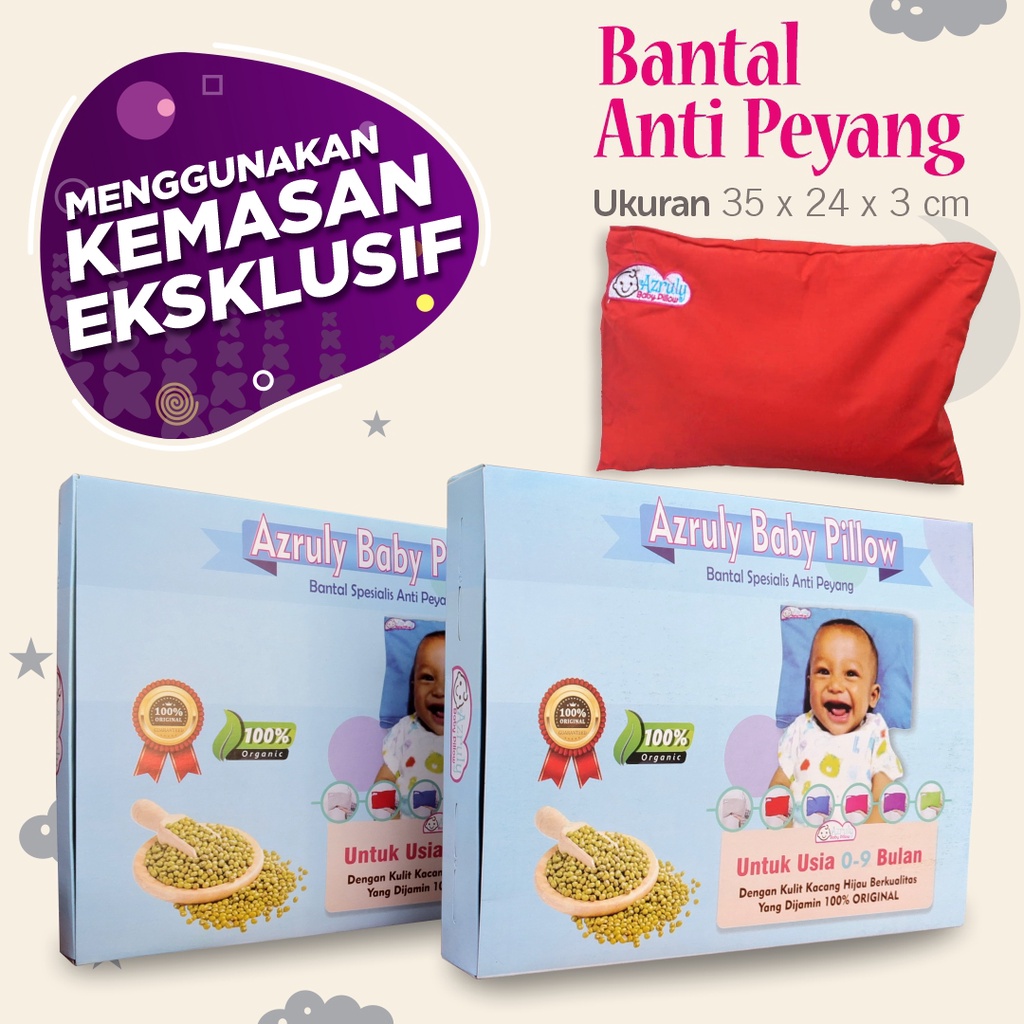 Azruly Baby Pillow + Selimut Bayi Hangat - Bantal Kesehatan Bayi Anti Peyang OPSIMOM | 2 PCS