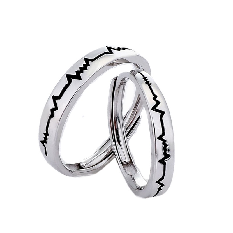 2 Pcs/Set Cinta Hati Zirkon Pasangan Cincin Fashion Kekasih Pengantin Pernikahan Pertunangan Hari Valentine Cincin Perhiasan Hadiah
