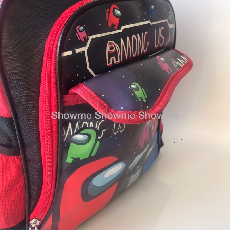 SHOWME TAS RANSEL ANAK SEKOLAH TK 14inci  KARAKTER LAKI   3 RUANG - KUALITAS PREMIUM - AMONG US ONLINE GAME