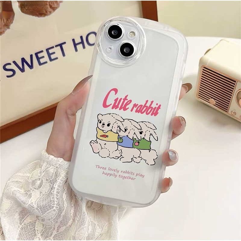 Three Rabbits Case Untuk Redmi Note 11S 11 Pro Redmi 10C 10A 9C 9T 9A Note10 5G Note 10S Note9 Note8 Note 8 Pro Note7 Poco M3 X3 Pro NFC Cute Lembut Silicone Phone Case Cover