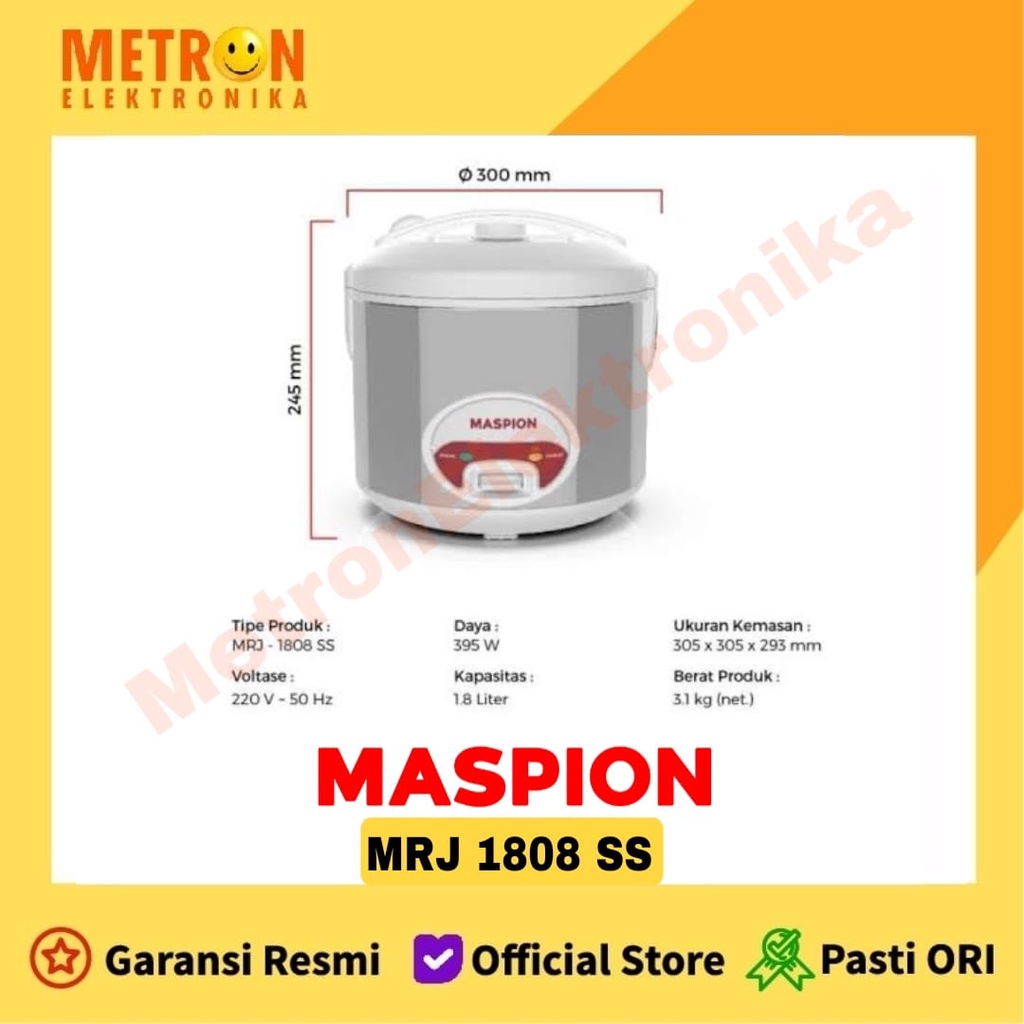 MASPION MRJ 1808 SS - SILVER - MAGIC COOKER 1.8 L / MRJ1808SS