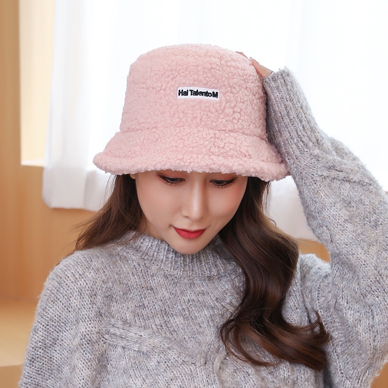 TALENTO HI Topi Bucket Bulu Domba Unisex Tebal Hangat Korean Style Fashion Gaya Jepang By Chikoisme NR