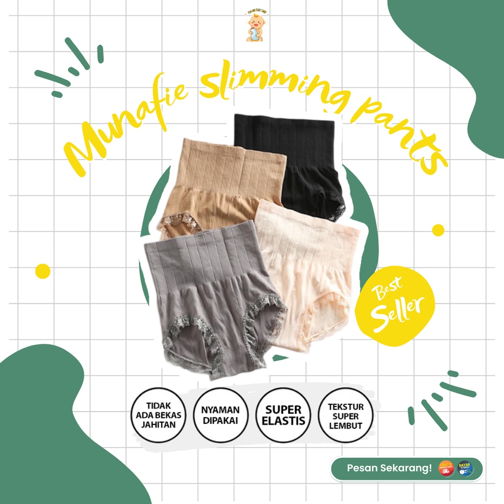 KnR025 | Munafie Slimming Pant Original Celana Korset Wanita Pengecil Perut