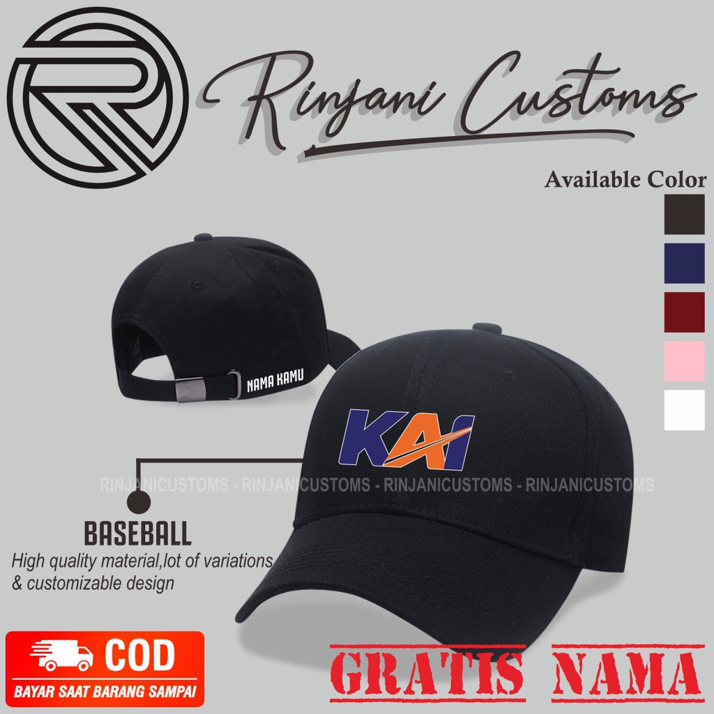 TOPI BASEBALL KAI GRATIS NAMA DAN MASKER - TOPI BASEBALL KERETA API INDONESIA - TOPI BUMN KAI