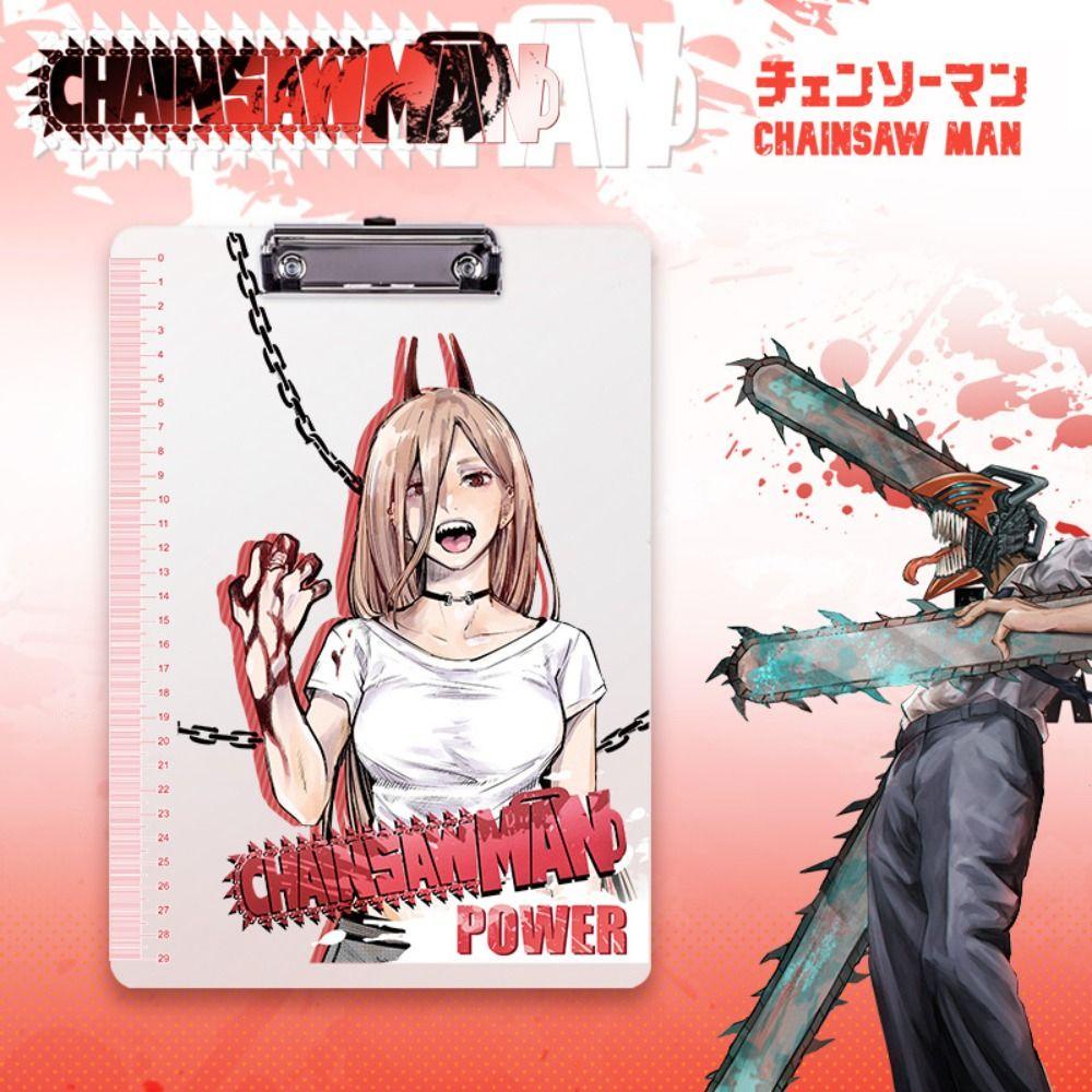 [Elegan] Chainsawman Tulisan Clipboard Kantor Siswa Menu Folder Loose-leaf Paper Holder Alas Tulis Kertas Organizer