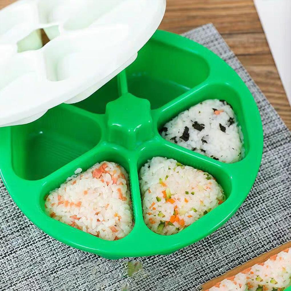 6-in-1 Home Portable Triangle Rice Ball Mold Reusable Washable 6-rongga Rices Roll Cetakan Alat Masak Dapur