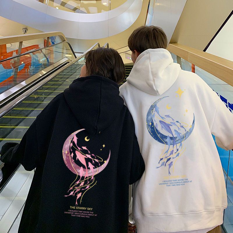 Hoodie Couple Pria Wanita Mood Wear Sweatshirt Loose Oversize Pria Wanita Trendy Jacket Hoodie Korean Style