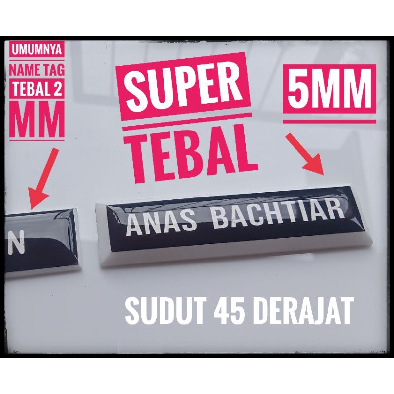 Name Tag Super Tebal dengan Magnet Terkuat