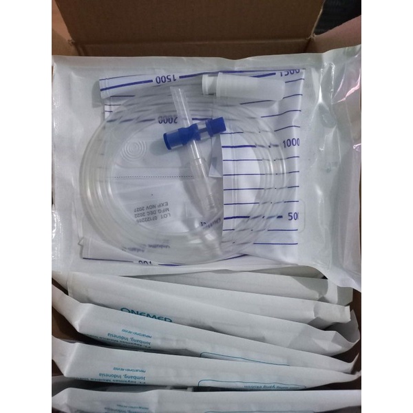 Urine Bag T Onemed 2000ml Urine Bag Kantong Urine Kantong Kencing Urine bag T valve